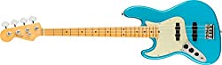 Fender American Professional II Jazz Left-Handed Bass Guitar, Maple Fingerboard, Miami Blue