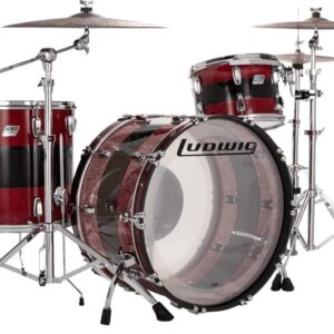 Ludwig 50th-anniversary Vistalite Pro Beat 3-piece Shell Pack - Pattern "A" (Red Sparkle/Smoke/Red Sparkle)