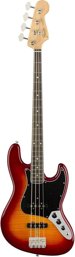Fender Rarities American Original '60s Flame Ash Top Jazz Bass Guitar, Ebony Fingerboard, Plasma Red Burst