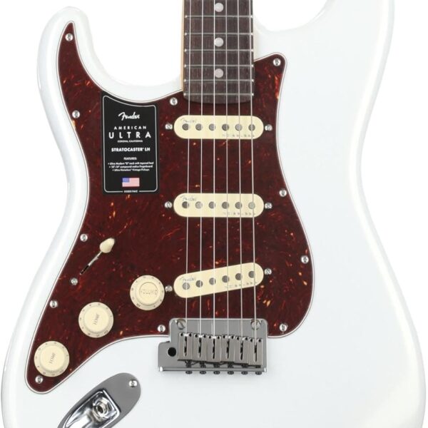 Fender American Ultra Stratocaster Left-Handed Electric Guitar Arctic Pearl