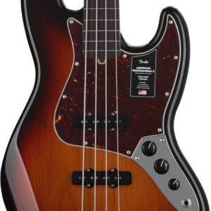 Fender American Professional II Jazz Bass Fretless Bass Guitar (3-Color Sunburst, Rosewood Fretboard)