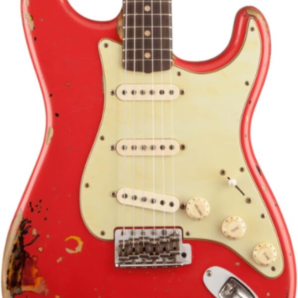 Fender Custom Shop Michael Landau Signature 1963 Stratocaster Electric Guitar (Fiesta Red over 3-Color Sunburst)