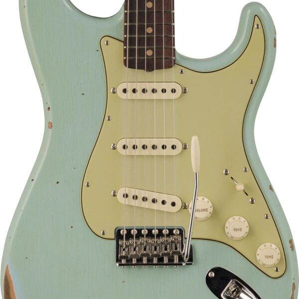 Fender Custom Shop Late-1962 Stratocaster Relic Electric Guitar with Closet Classic Hardware - Faded Aged Daphne Blue