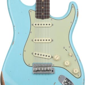 Fender Custom Shop Late-1962 Stratocaster Relic Electric Guitar with Closet Classic Hardware - Faded Aged Daphne Blue