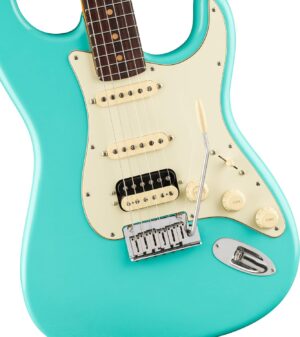 Fender American Ultra Luxe Vintage '60s Stratocaster HSS, Rosewood Fingerboard - Sea Foam Green Bundle with Essential Accessories