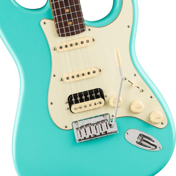 Fender American Ultra Luxe Vintage '60s Stratocaster HSS, Rosewood Fingerboard - Sea Foam Green Bundle with Essential Accessories