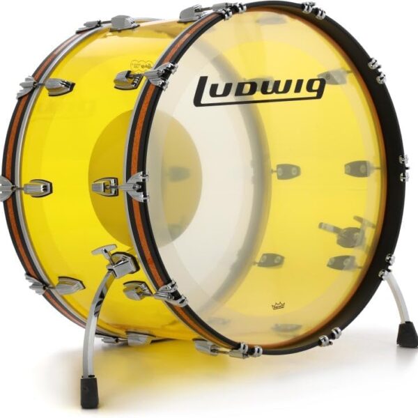 Ludwig Vistalite 14 x 24 Bass Drum, Yellow (LB944VXX56WC) On Sale