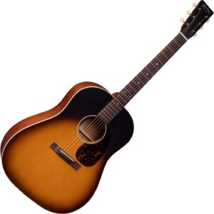 Martin Guitar DSS-17 Acoustic Guitar with Soft-Shell Case, Sitka Spruce and Mahogany Construction, Satin Finish, 000-14 Fret Slope Shoulder, and Modified Low Oval Neck Shape, Whiskey Sunset