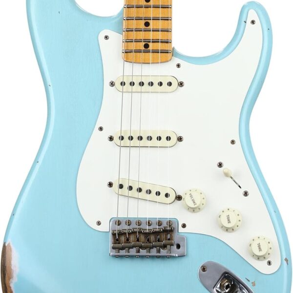 Fender Custom Shop Limited-edition ’57 Stratocaster Relic in Faded Aged Daphne Blue