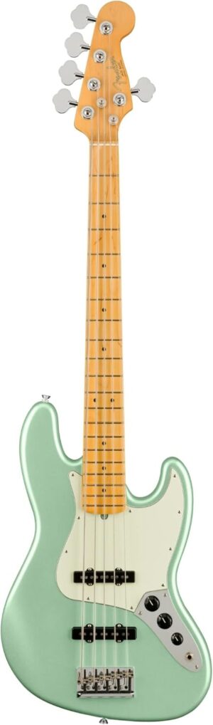 Fender American Professional II 5-String Jazz Bass, Mystic Surf Green, Maple Fingerboard