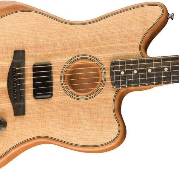 Fender American Acoustasonic Jazzmaster Acoustic Electric Guitar, Natural, Ebony Fingerboard, with Gig Bag