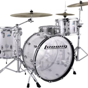 Ludwig Vistalite Fab 3-piece Acoustic Drum Set Shell Pack Clear
