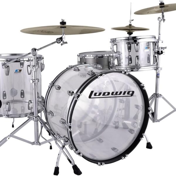 Ludwig Vistalite Fab 3-piece Acoustic Drum Set Shell Pack Clear
