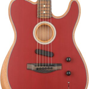 Fender American Acoustasonic Telecaster Acoustic Electric Guitar, Crimson Red, Ebony Fingerboard, with Gig Bag