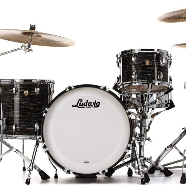 Ludwig Downbeat Classic Maple 3-Piece Drum Set, Vintage Black Oyster