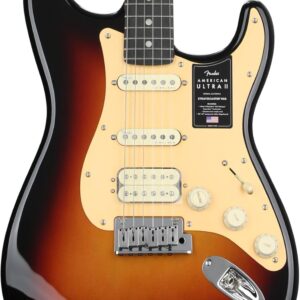 Fender American Ultra II Stratocaster HSS Electric Guitar - Ultraburst Finish, Ebony Fingerboard, Includes Tuner and Strap