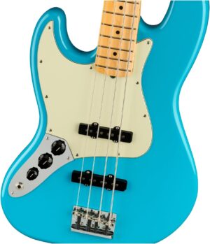 Fender American Professional II Jazz Bass, Miami Blue, Left-Handed, Maple Fingerboard
