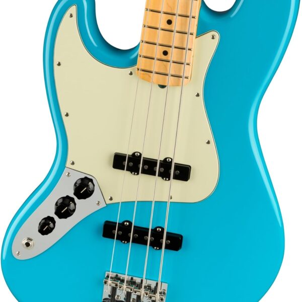 Fender American Professional II Jazz Bass, Miami Blue, Left-Handed, Maple Fingerboard