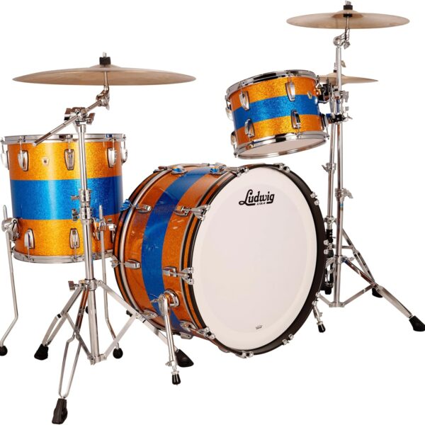Ludwig Classic Maple Pro Beat 3-piece Shell Pack - Gold/Blue Tri-band
