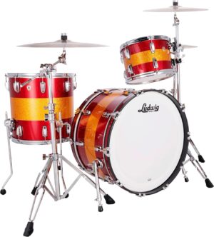 Ludwig Classic Maple Pro Beat 3-piece Shell Pack - Red/Gold Tri-band