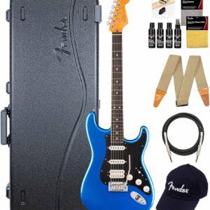 Fender American Ultra II Stratocaster HSS – Noble Blue Bundle