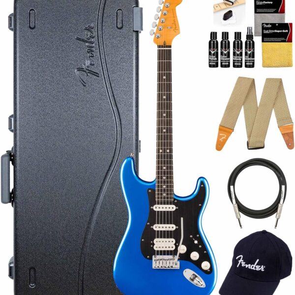 Fender American Ultra II Stratocaster HSS – Noble Blue Bundle
