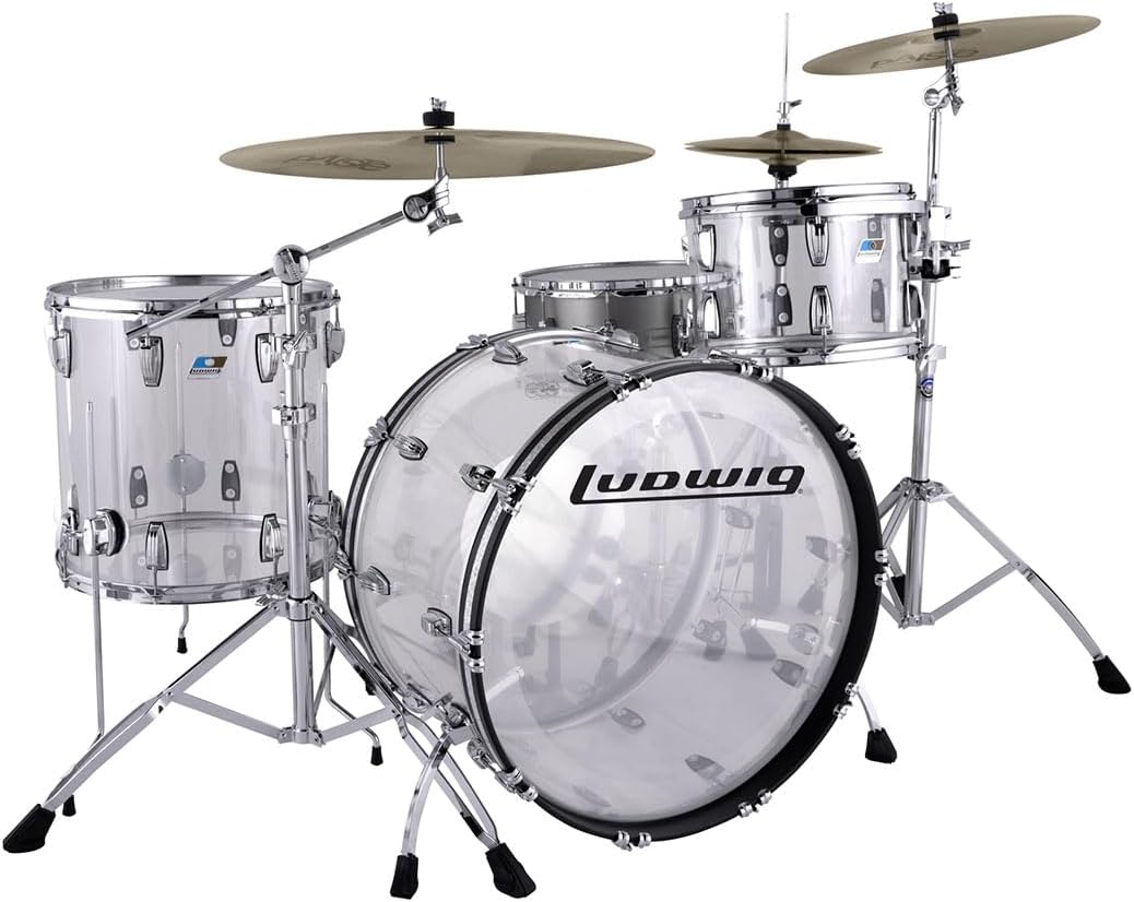 Ludwig Vistalite Fab 3-piece Acoustic Drum Set Shell Pack Clear