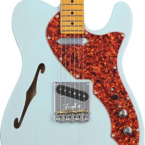 Fender American Professional II Telecaster Thinline Electric Guitar - Transparent Daphne Blue with Maple Fingerboard