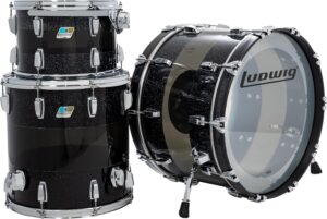 Ludwig Vistalite Fab 3-piece Shell Pack - Black Sparkle/Smoke/Black Sparkle "Pattern A"