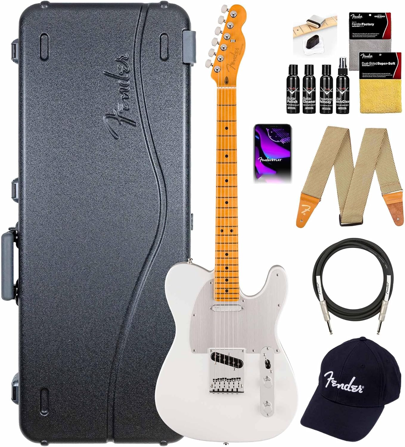 Fender American Ultra II Telecaster - Avalanche Bundle