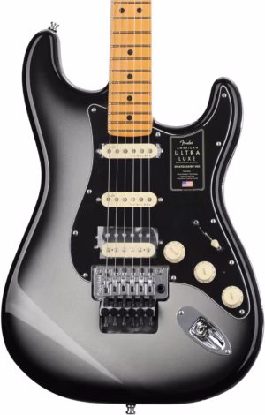 Fender American Ultra Luxe Stratocaster Floyd Rose HSS - Silverburst with Maple Fingerboard